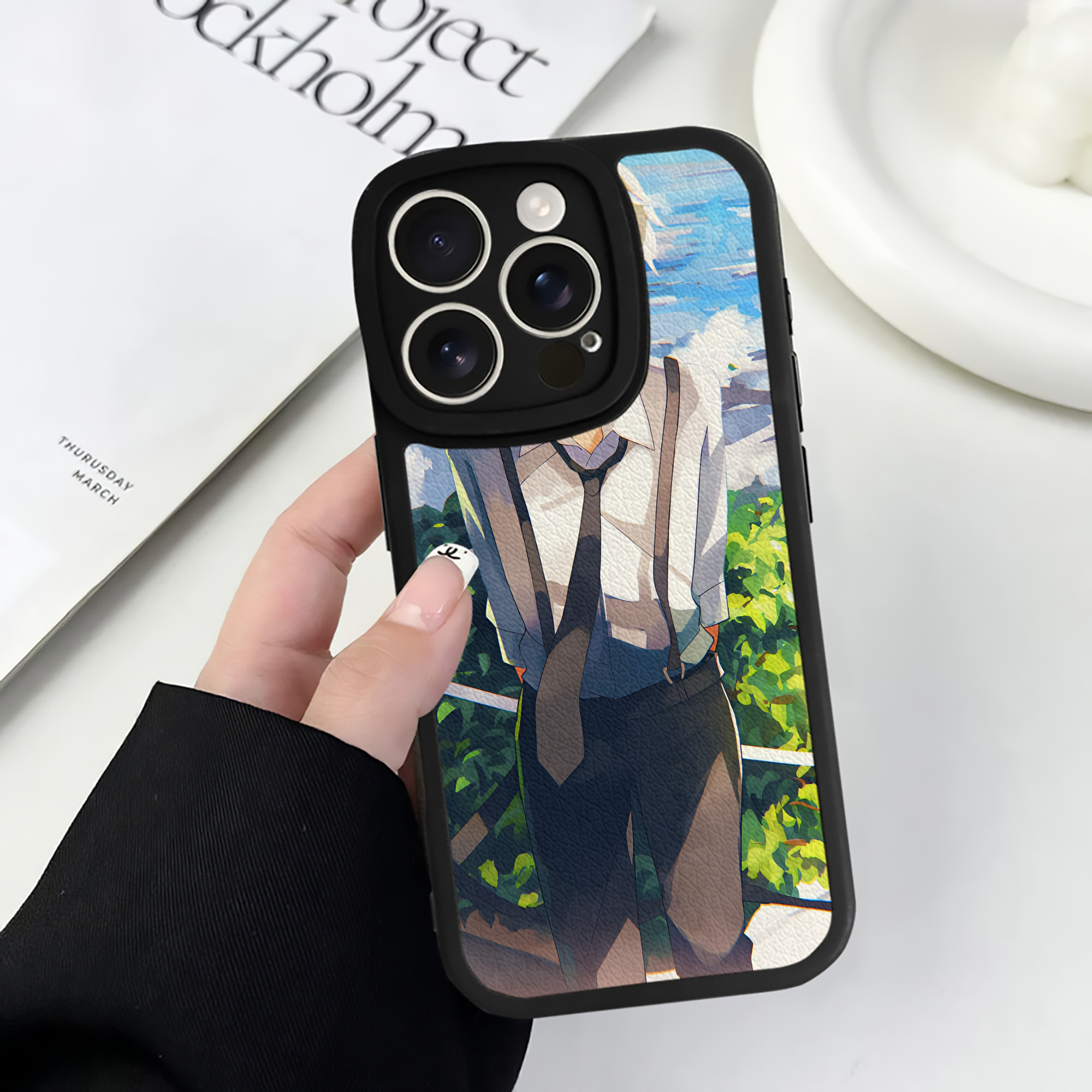 （画像用） 文豪ストレイドッグス Bungo Stray Dogs 【iPhone 16シリーズ対応】シリコンスマホケース（レザー調） 材質：シリコン